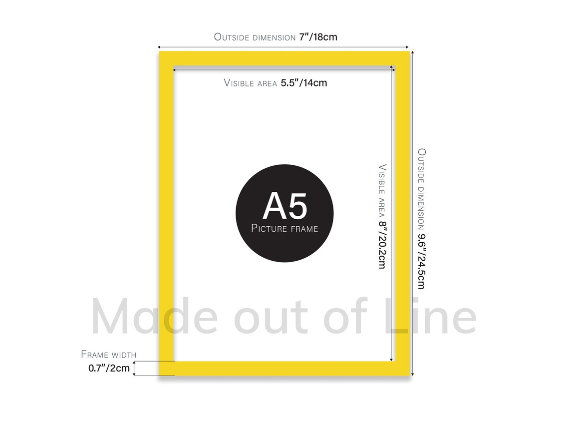 A5 Yellow Picture Frame Photo Frame Yellow A5 Size A5 Poster Etsy UK