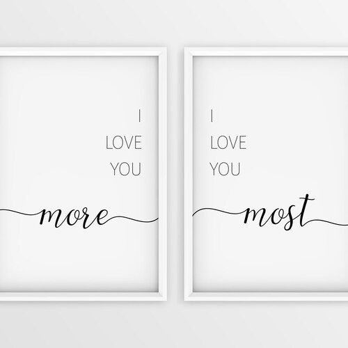 I Love You More I Love You Most Bedroom Print Set 2 Piece Etsy