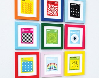 Square Picture Frames with mounts 5x5 / 6x6 / 7x7 / 8x8 / 9x9 / 10x10 / 11x11 / 12x12 / 14x14 / 16x16 White Matt Wall Mount Freestanding Art