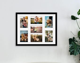 Multi Photo Frame for 7 6x4 Photos Collage Frame – Multi Aperture Family Wall Display Frame in All Colours, Holds Seven Standard 6x4 Prints