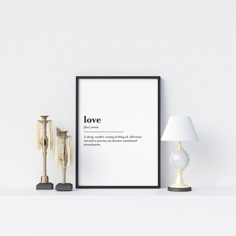 Love Definition Print Cute Love Posters Valentine's Etsy
