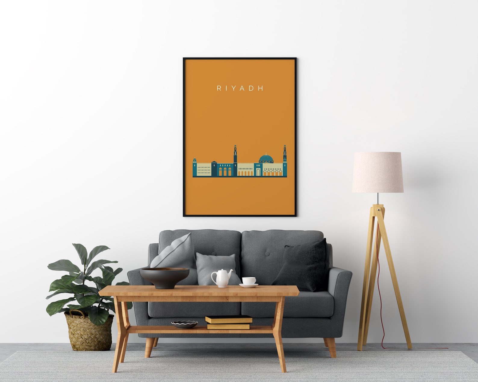 Riyadh City Landmarks, Al Rajhi Grand Mosque, Vintage Travel Prints ...