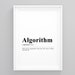 Algorithm Dictionary Print Minimalist Wall Art Framed - Etsy