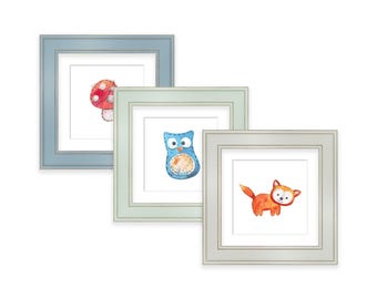 4x4 5x5 6x6 8x8 10x10 12x12 14x14 16x16 Shabby Chic Square Picture Frame with Mount | Green Blue Grey Photo Frame Poster Frame | White Matte
