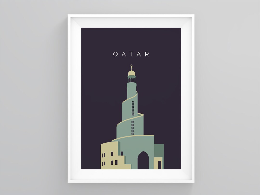 Qatar Wanderlust Print Qatar Lighthouse Travel Gift Doha Etsy