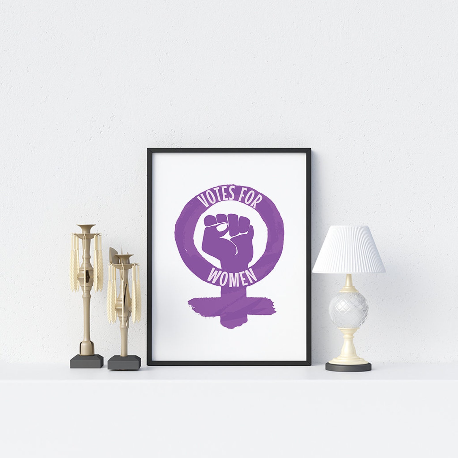 Feminist Quotevotes for Women Framed Wall Art Motivation Etsy