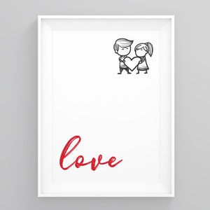 Amor, Presente de noivado, Arte de parede moderna, Presente para ela, Arte de parede minimalista, Arte de parede motivacional, Decoração de parede de galeria, Decoração motivacional