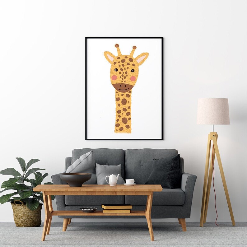 Safari Nursery Print Giraffe Nursery Decor Giraffes Poster Etsy