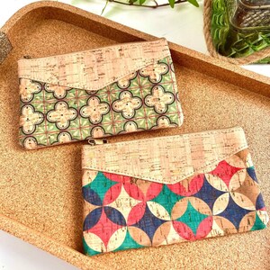 pochette en liège - porte monnaie vegan en liège - trousse en liège femme - pochette de rangement en liege - idée cadeau vegan