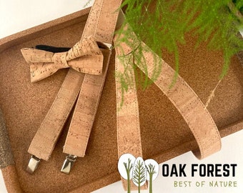 Adjustable cork suspenders - men's suspenders