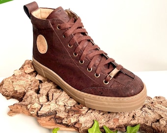 Sneakers unisex in sughero - Sneakers vegane da donna - Sneakers vegane da uomo - Scarpe in sughero - Stan Smith Vegan - Sneakers alte in sughero naturale