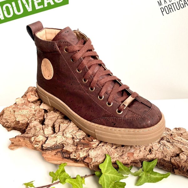 sneakers in sughero misto - sneakers vegane da donna - sneakers vegane da uomo - scarpe in sughero - Stan Smith Vegan - Sneakers alte in sughero naturale