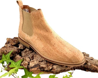 Men's ankle boots - Vegan cork city shoes - Vegan men's high shoes - Men's ankle boots - Men's wedding shoes