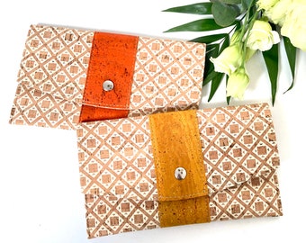 Cartera de corcho natural "Pochette Persia" - Cartera vegana - Cartera de corcho natural - Cartera de mujer vegana