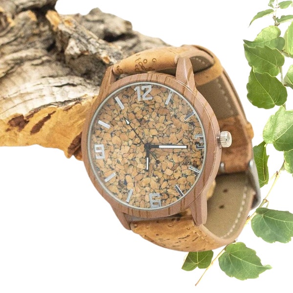 Montre en liège Vintage - Montre Vegan - Montre mixte - Idée cadeau - Montre femme - Montre homme - idée cadeau - mariage