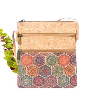 Sac bandoulière téléphone portable en liège - Sac en liege Vegan - Petit sac léger en liege femme - Idée cadeau femme - sac fille original