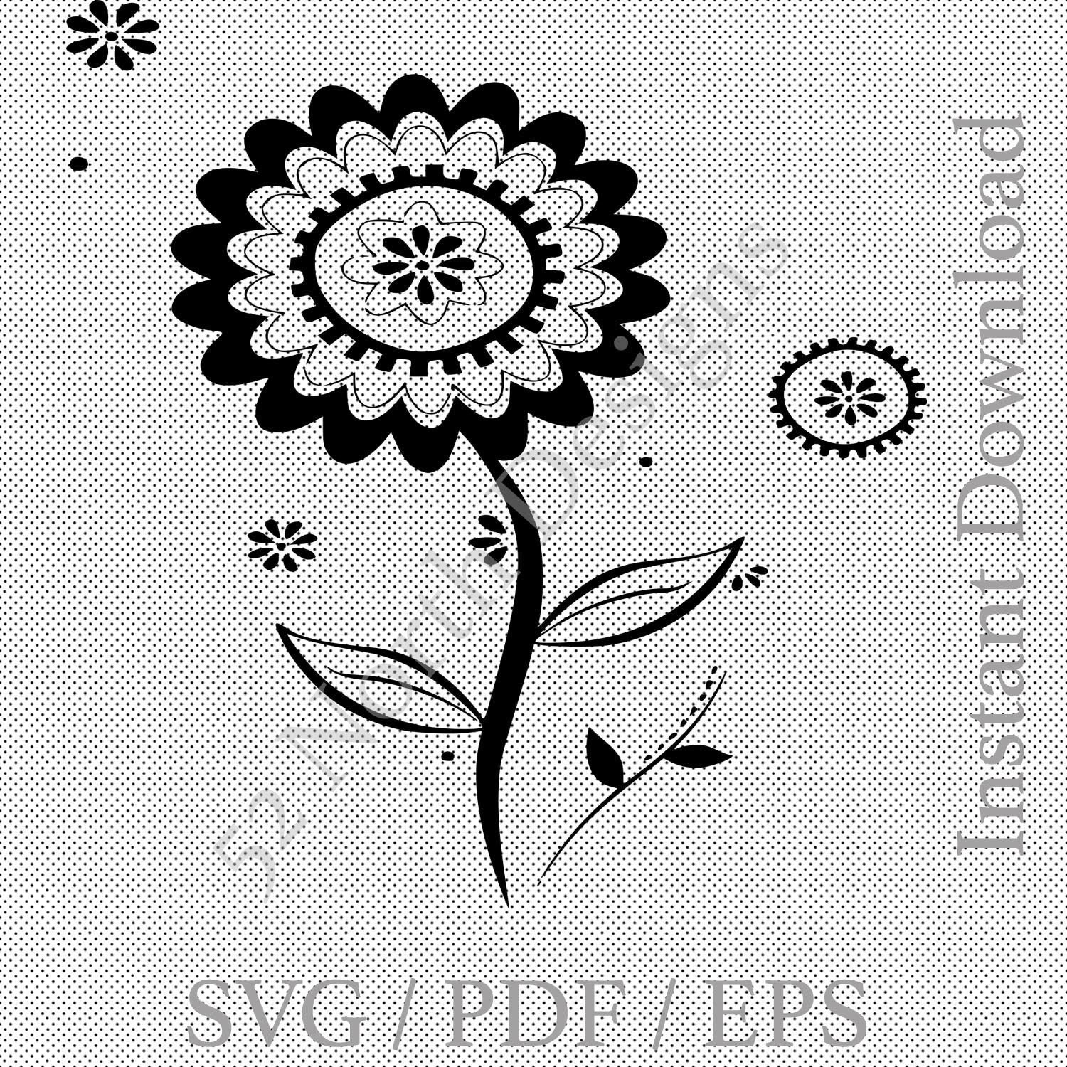 Download Tribal Flower Floral Sunflower Svg Cricut Craft Design Vinyl Etsy