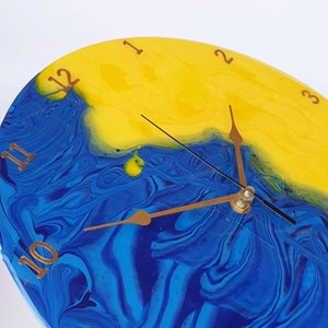 Vinyl Record Art, Acrylic Pour Clock, Silent Wall Clock, Functional Art, Unique Wall Clock image 4