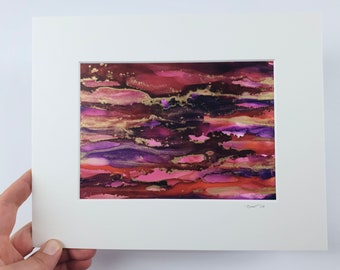 Small Alcohol Ink Painting, Original Painting, Colourful Painting, Abstract alcohol ink UNFRAMED