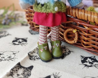 Miniature green leather shoes for Big Sister Maileg Mouse, Suede sandals for Little Sister Maileg Mice clothes / PRE-ORDER /different colors