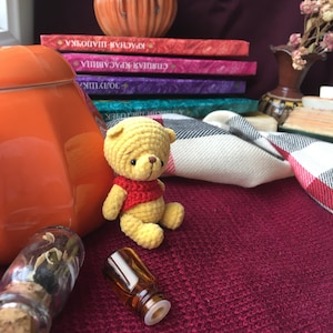 Tiny yellow bear the pet friend for Blythe doll / Pocket teddy lover gift, Miniature stuffed animal for bear mom as Christmas gift
