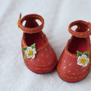 Strawberry shoes for Paola Reina doll 32 cm, Red sandals for Halloween clothes / PRE-ORDER / Amigas boots for Paola Reina doll outfit