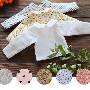 Paola Reina blouse, Top longsleeve shirt with collar for Ruby Red Siblies 32 cm 13 inch doll, Clothes for Little Darling / MANY NEW COLORS