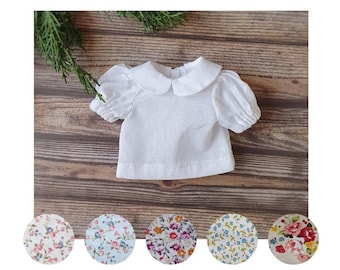 Shortsleeve white cotton blouse for Paola Reina / NEW COLORS to choose / Summer shirt for Ruby Red Siblies, Clothes for 32 cm - 13 inch doll