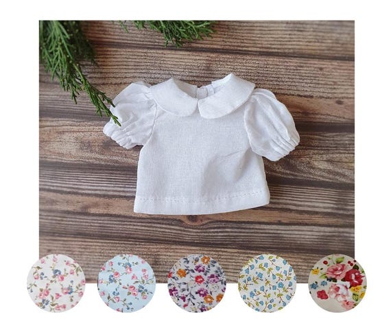 Shortsleeve white cotton blouse for Paola Reina / NEW COLORS to choose / Summer shirt for Ruby Red Siblies, Clothes for 32 cm - 13 inch doll