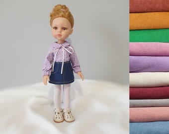 Corduroy mini skirt for Paola Reina 32 cm doll, Jeans clothes for Ruby Red Siblies 12 inch doll, Outfit for Meadow, Mini Maru / PRE-ORDER