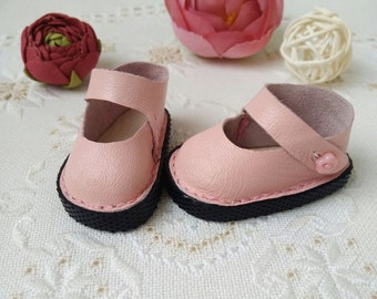 Pink sandals for Paola Reina doll on Easter, Leather ballet shoes for doll with 5 cm / 1.96'' insole / many colors / PRE-ORDER