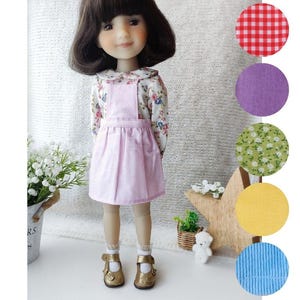 Ruby Red Fashion Friends & Siblies doll clothes set: pinafore dress and peter pan collar blouse / Summer outfit for 12-15 inch toys