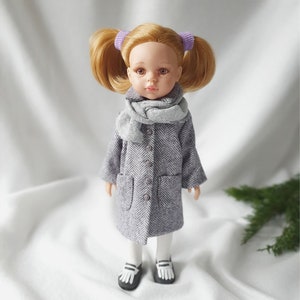 Gray winter jacket for Ruby Red Siblies, Coat for Paola Reina doll, Clothes Little Darling Effner, Minouche Petitcollin 30-34 cm 13 inch