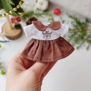 Weihnachten Reh Kleid und Stiefel für Maileg Maus / große Schwester oder Mama Mäuse festliche Kleidung, Miniatur Rentier Kostüm für kleine Puppe