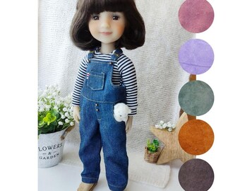 Denim overalls for Ruby Red Fashion Friends 15 inch doll / Jumpsuit bibs for RRFF, Clothes set for 15 inch boy dolls