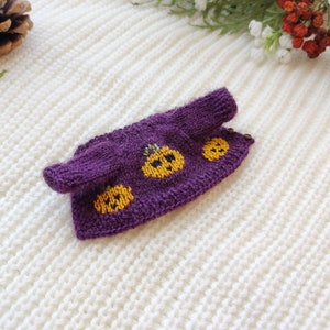 Suéter negro de calabaza para la hermanita maileg mouse, ropa de Halloween para el hermano mayor ratones, atuendo para la pequeña casa de muñecas juguete maus kleidung imagen 7