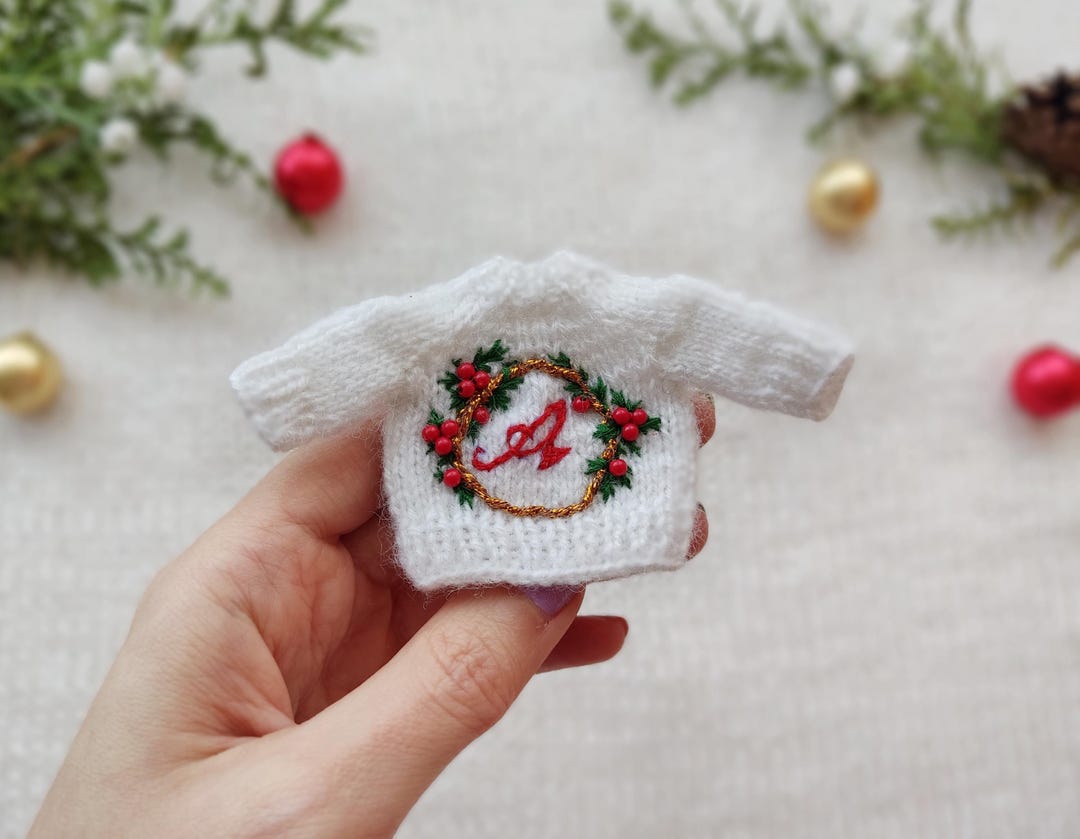 Holly Red Berries Wreath Sweater With Personalized Letter for Rebecca's ...