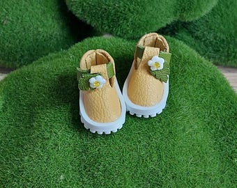 Maileg Mouse Shoes – Handmade Leather or Suede Boots With Flower for Little & Big Sister, Mom and Grandmother Mice, Teddy baby