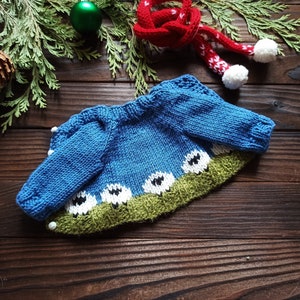 Sweater with sheep ornament for Paola Reina doll 32 cm on Christmas / MANY COLORS to choose / Baa-bee cardigan for Ruby Red Siblies clothes