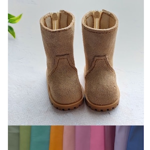 Botas altas para Paola Reina / PRE-ORDEN / Botas de plataforma de ante de invierno con cremallera para muñeca Ruby Red Siblies con plantilla de 5 cm / 1.96&#39;&#39;