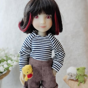 Sailor longsleeve for Ruby Red Siblies & Fashion Friends / Nautical striped shirt for 11-14 inch doll, little darling sea clothes for boy