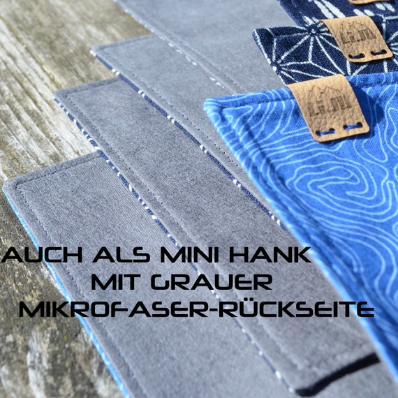 HANDKERCHIEF EDC HANK colorful stripes Hand-sewn edc Hank, cotton,  black with colorful stripes,