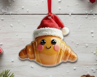 クロワッサン ガラスオーナメント - パン フランス菓子 乳製品 食品