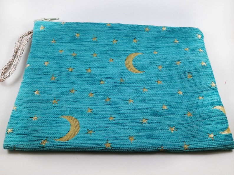 Moon Tarot Card Pouch Celestial Tarot Card Bag Moon and Stars Pouch Boho Make up Pouch Large Make up Bag Cute Accessory Pouch