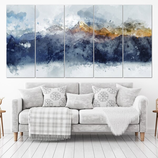 Abstract Mountain Art Etsy