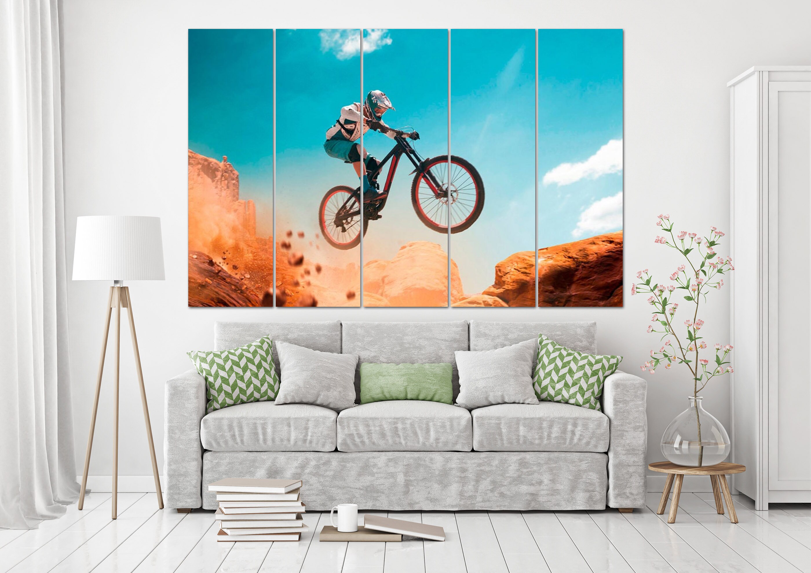 cycling canvas wall art