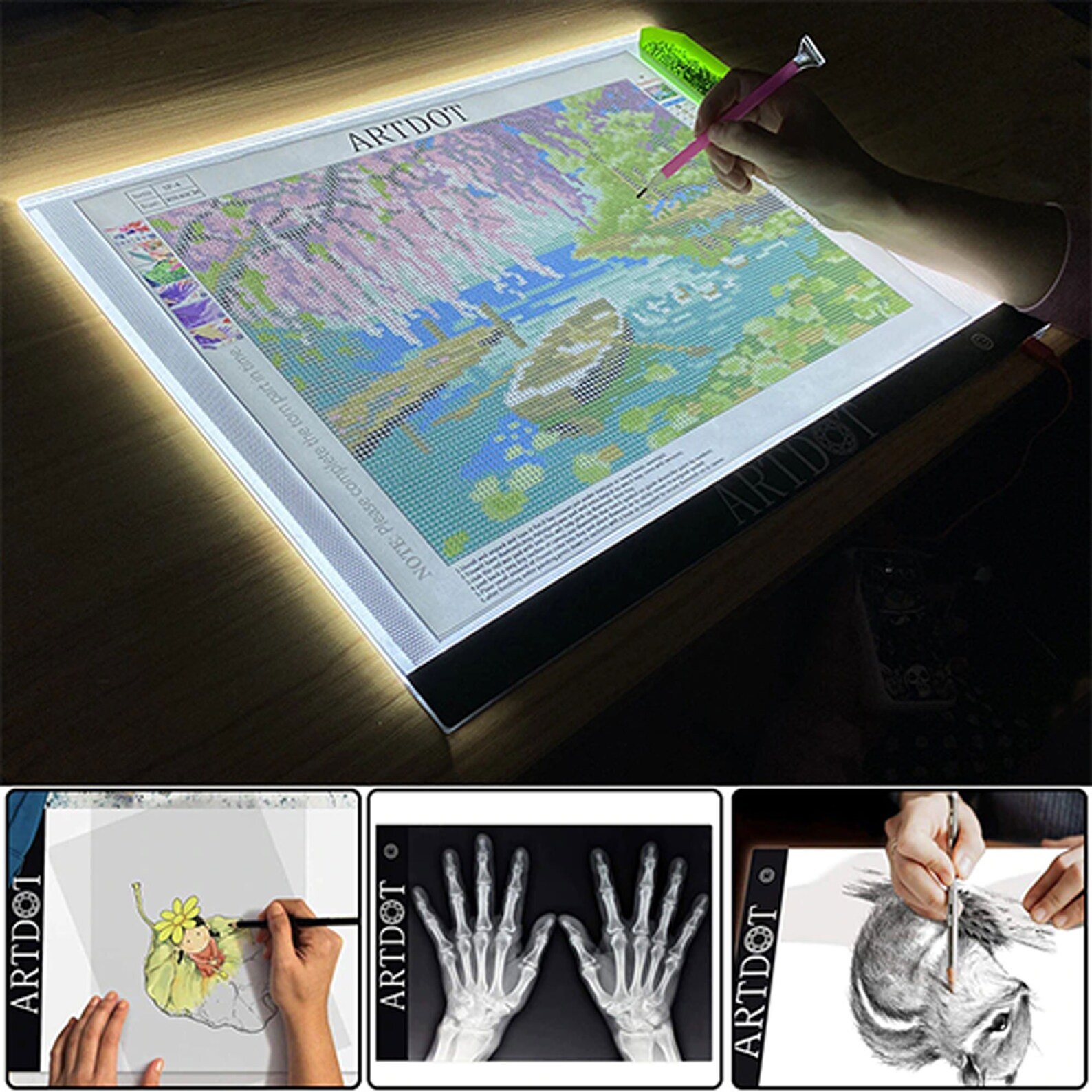 ARTDOT A3/A4/A5 Light Pad for Diamond Painting KitsAdjustable Etsy