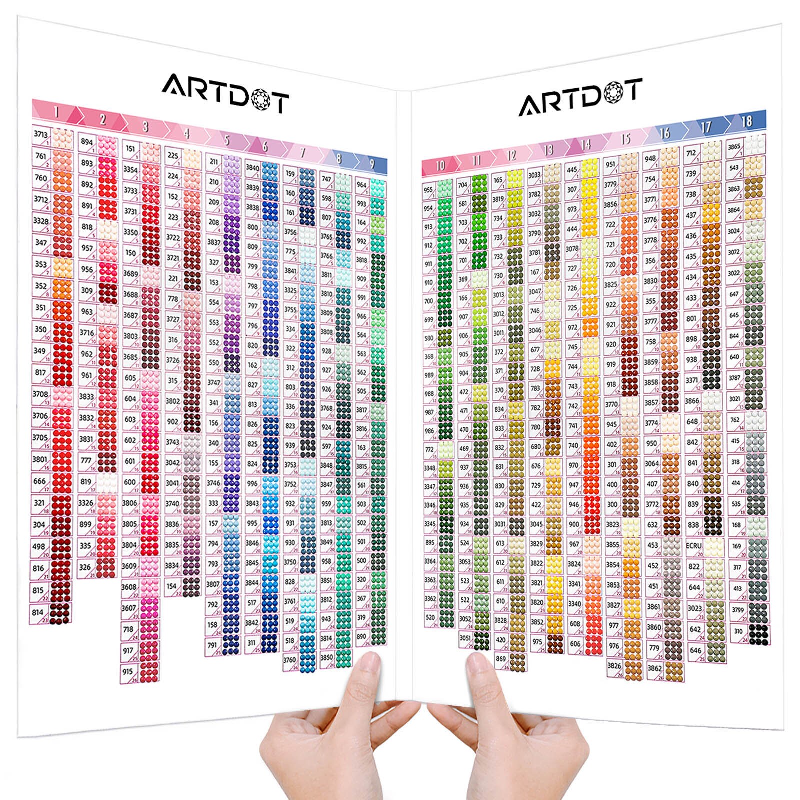 Craft Supplies & Tools DMC Color Chart for Diamond Painting Drill Craft  Kits Embroidery Kit Color Chart with 445 Colors Diamond Art Round Bead for  Color Matching Mosaic Making mindtek.it