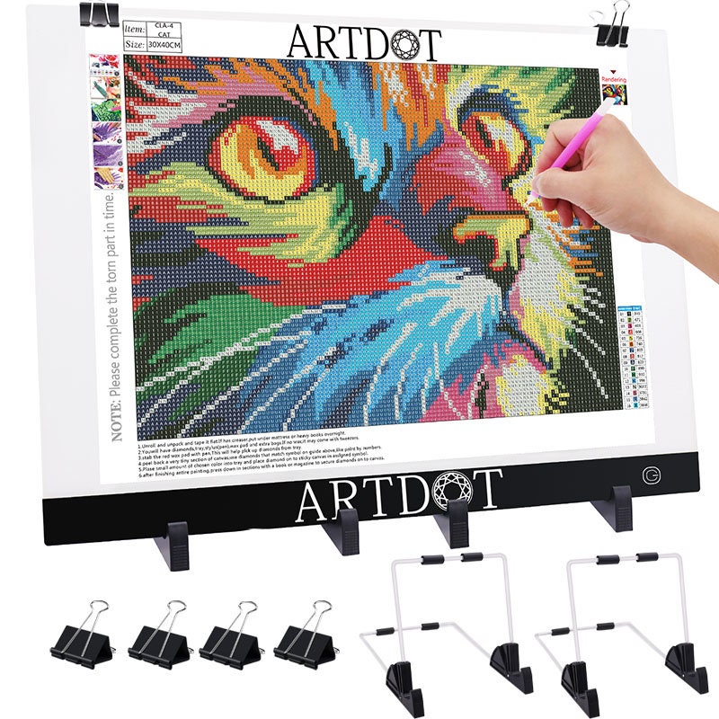 Adjustable Brightness with Detachable Stand and Clips USB Powered Light Board Kit A4 LED Light Pad for Diamond Painting
