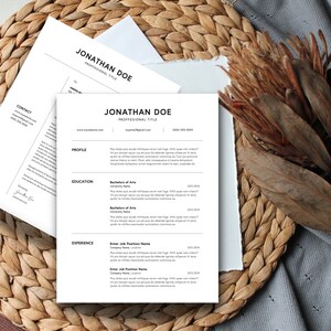 3 plantillas de currículum y cartas de presentación / Profesional, llamativo, elegante / Totalmente personalizable / ¡Consigue el trabajo de tus sueños hoy!